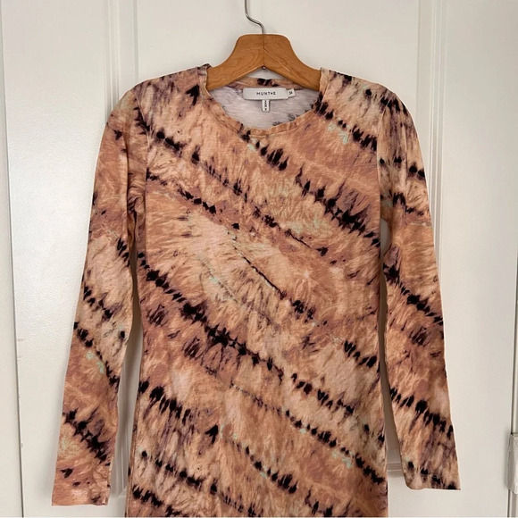 Munthe peach tie dye mail relaxed casual midi dress - Picture 2 of 7